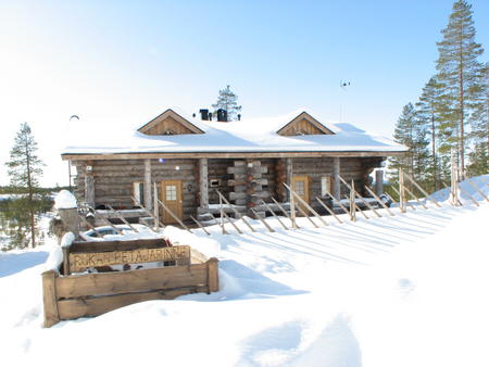 Außenansicht der Blockhaus-Hälfte mit 1 Schlafzimmer