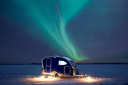 Nordlicht Wohnwagen des Apukka Resort