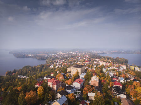 Tampere Herbst (c) Laura Vanzo, Stadtteil Pispala aus der Vogelperspektive