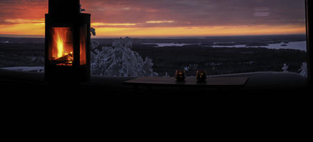 Arctic-Vogelhäuschen mit 2 Schlafzimmern, Kamin, Sauna und Terrasse mit Outdoor-Jacuzzi