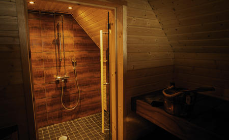 Arctic-Vogelhäuschen mit 2 Schlafzimmern, Kamin, Sauna und Terrasse mit Outdoor-Jacuzzi