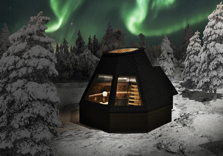 Zweistöckige Glasdachhütte