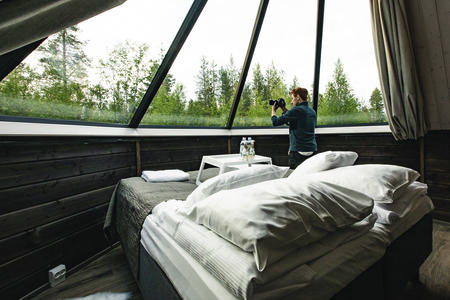 Glasdachhütte für zwei Personen