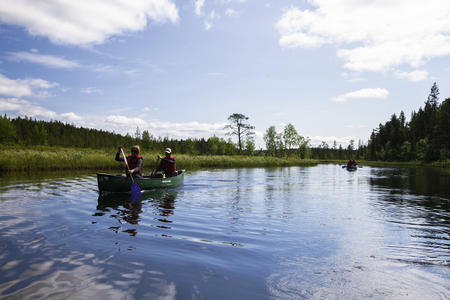 Ruhe und Aktivität während der Kanutour