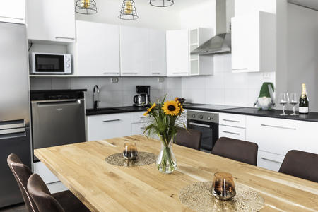  Küche im Apartment/Hotelli Metsähirvas