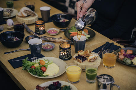 Frühstück im Restaurant Dabbal